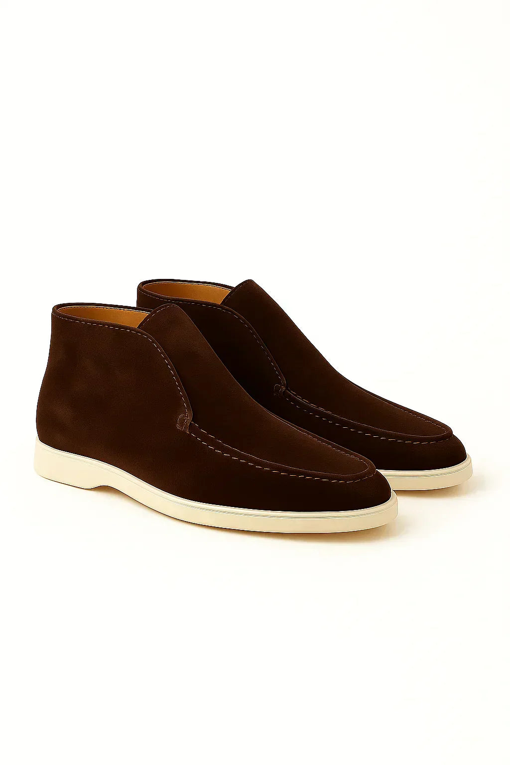 Men’s Suede Ankle Loafers – Soft Leather-Lined Chukka Moccasins for Smart Casual Wear