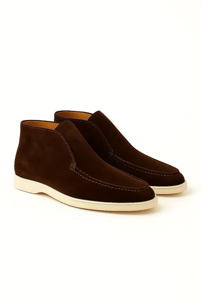 Men’s Suede Ankle Loafers – Soft Leather-Lined Chukka Moccasins for Smart Casual Wear